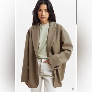 FRANKIE SHOP OVERSIZED BOYFRIEND BLAZER - DESERT TAUPE